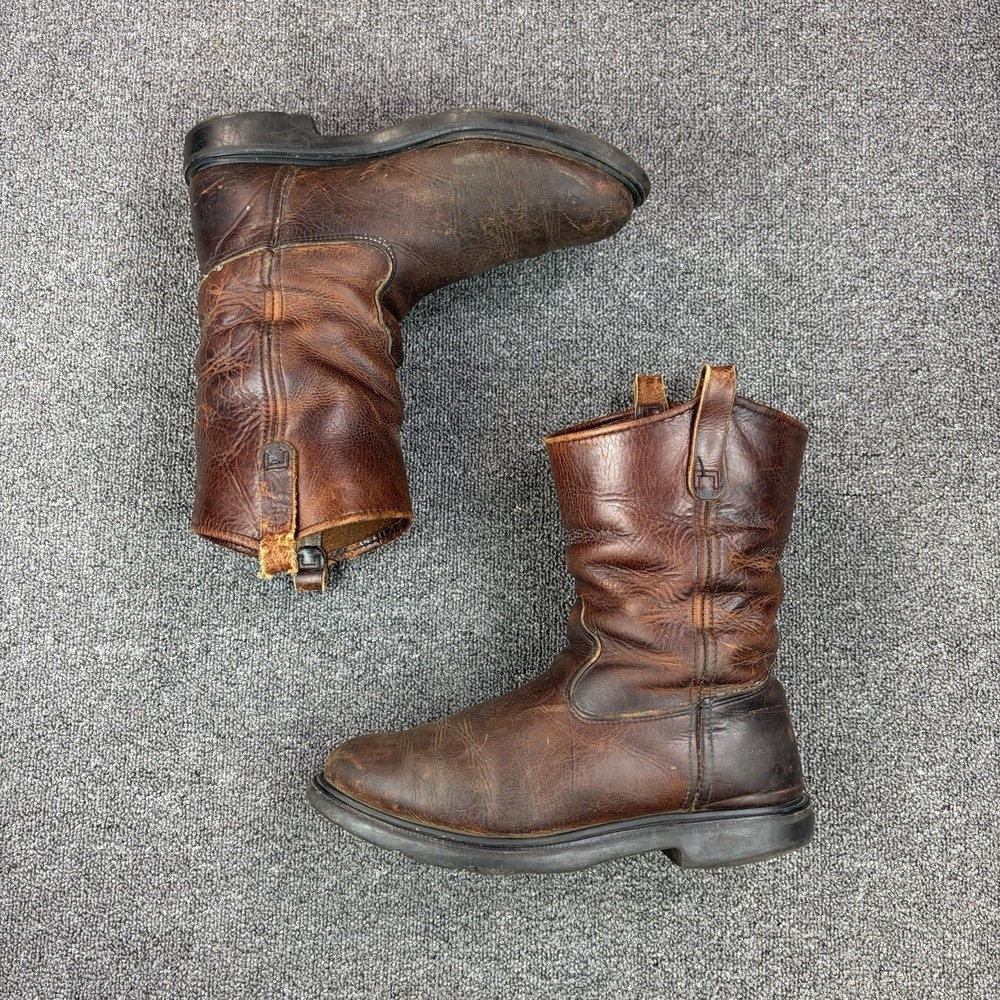 Red Wing Pecos 9406 Leather Soft Toe USA Cowboy Work Boots Snake Sole Mens Sz 13
